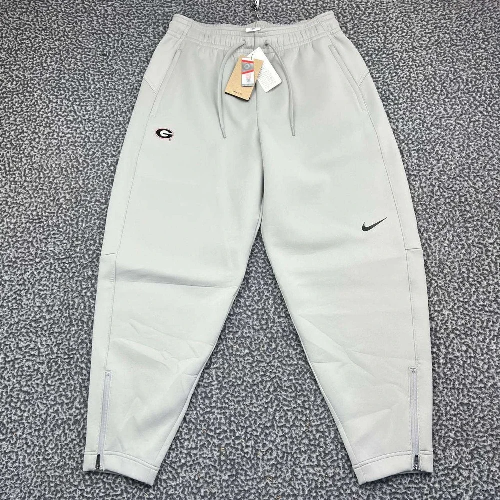 Nike Georgia Bulldogs Dri-FIT Joggers Men Medium Grey Loose Fit New M